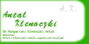 antal klenoczki business card